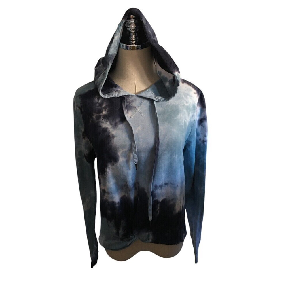 C & C California Hoodie Women's Size Small Blue Cotton Blend Tie Dye
